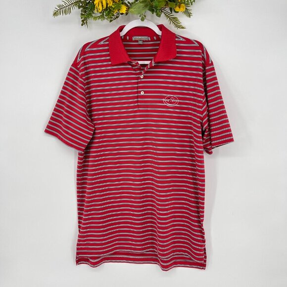 Peter Millar Southern Comfort Polo Mens Size Medium Striped Golf Humming Bird - Picture 10 of 11